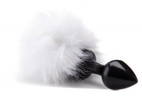 Чёрная анальная пробка Beginner Bunny Tail Buttplug с заячьим хвостиком Чёрная анальная пробка Beginner Bunny Tail Buttplug с заячьим хвостиком