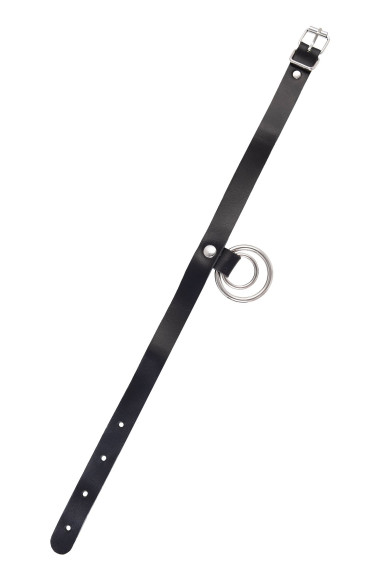 Черный чокер-ошейник с кольцом в кольце