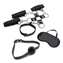 Набор для фиксации из 7 предметов Hogtie & Ball Gag Kit Набор для фиксации из 7 предметов Hogtie & Ball Gag Kit