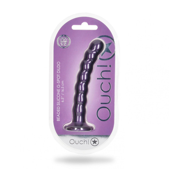 Фиолетовый фаллоимитатор Beaded G-Spot - 17 см. Фиолетовый фаллоимитатор Beaded G-Spot - 17 см.