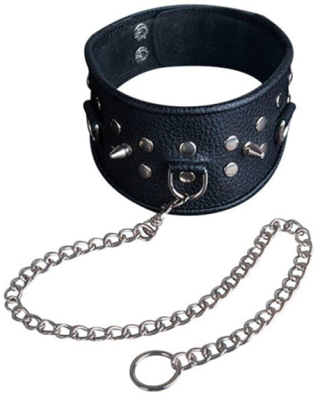 Чёрный ошейник из кожи Чёрный ошейник из кожи
