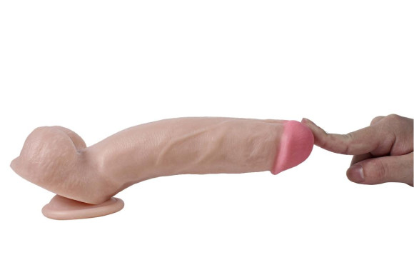 Телесный реалистичный фаллоимитатор с мошонкой Real - 23 см. Телесный реалистичный фаллоимитатор с мошонкой Real - 23 см.
