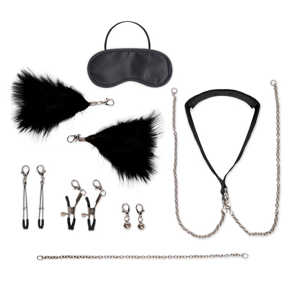 Большой эротический набор из 12 предметов Interchangeable Collar & Nipple Clips Set Большой эротический набор из 12 предметов Interchangeable Collar & Nipple Clips Set