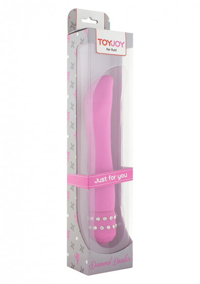 Розовый вибратор DIAMOND DAZZLER - 19 см. Розовый вибратор DIAMOND DAZZLER - 19 см.