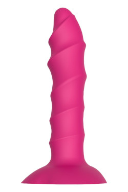 Розовый ребристый анальный фаллоимитатор TWISTED PLUG - 14 см. Розовый ребристый анальный фаллоимитатор TWISTED PLUG - 14 см.