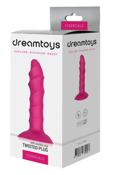 Розовый ребристый анальный фаллоимитатор TWISTED PLUG - 14 см. 